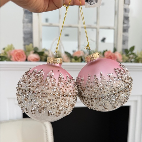 Set of 10 Elegant Pink Holiday Ornaments